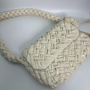 Kalimero Cream Woven Shoulder Bag